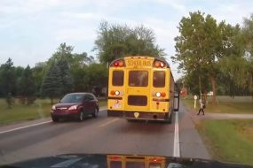 Penalties for Passing a Stopped School Bus with Flashing Lights